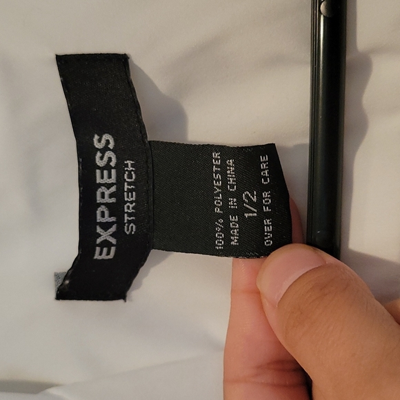 Express White Button Up w/zipper front - Picture 3 of 4